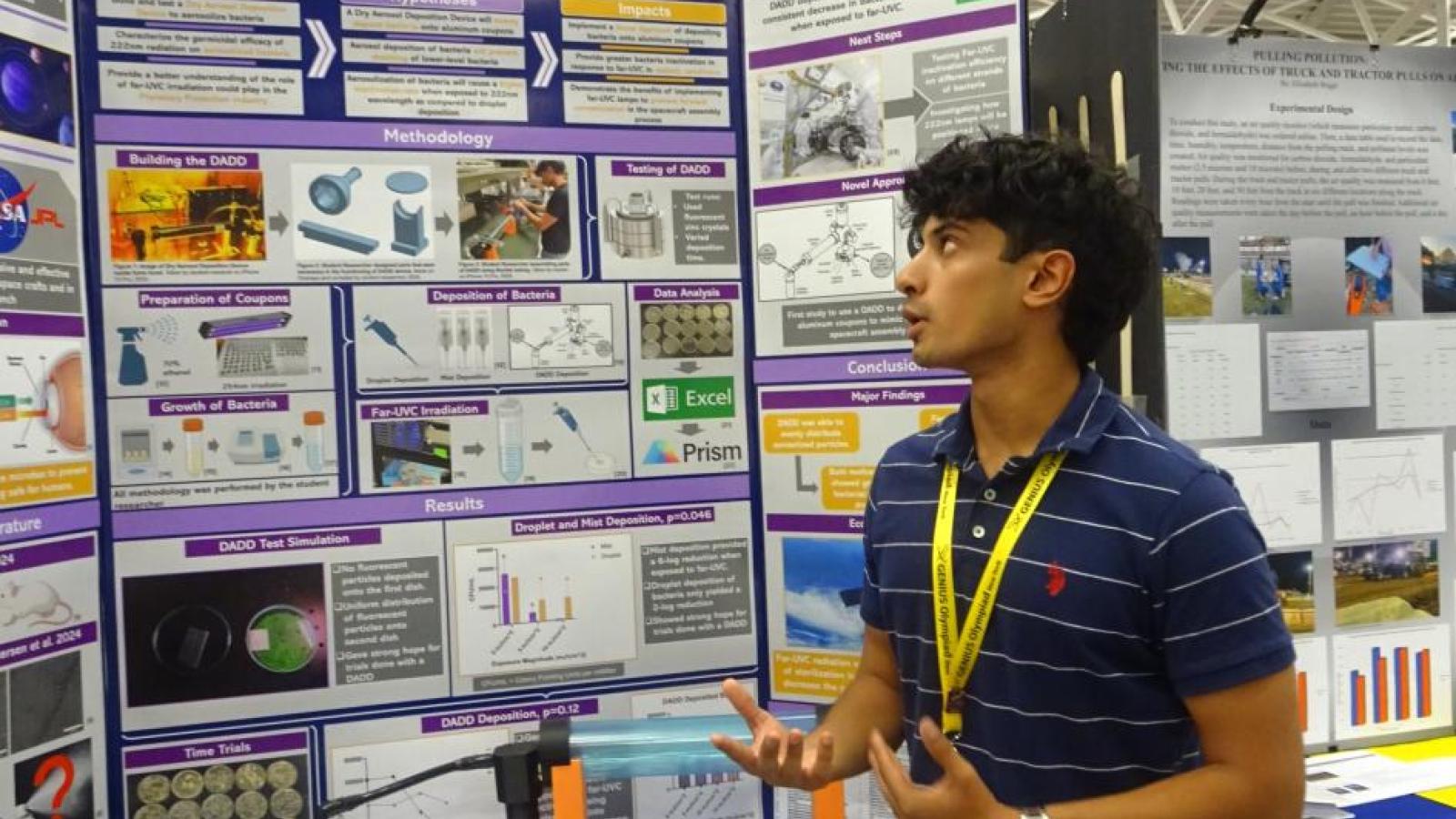 Matthew Ponnaiya presenting at Genius Olympiad