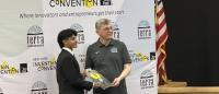 Matthew Ponnaiya being awarded his Silver at the New York Invention Convention